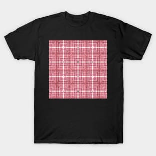 Magenta Pink Watercolor Concentric Square Grid Pattern T-Shirt